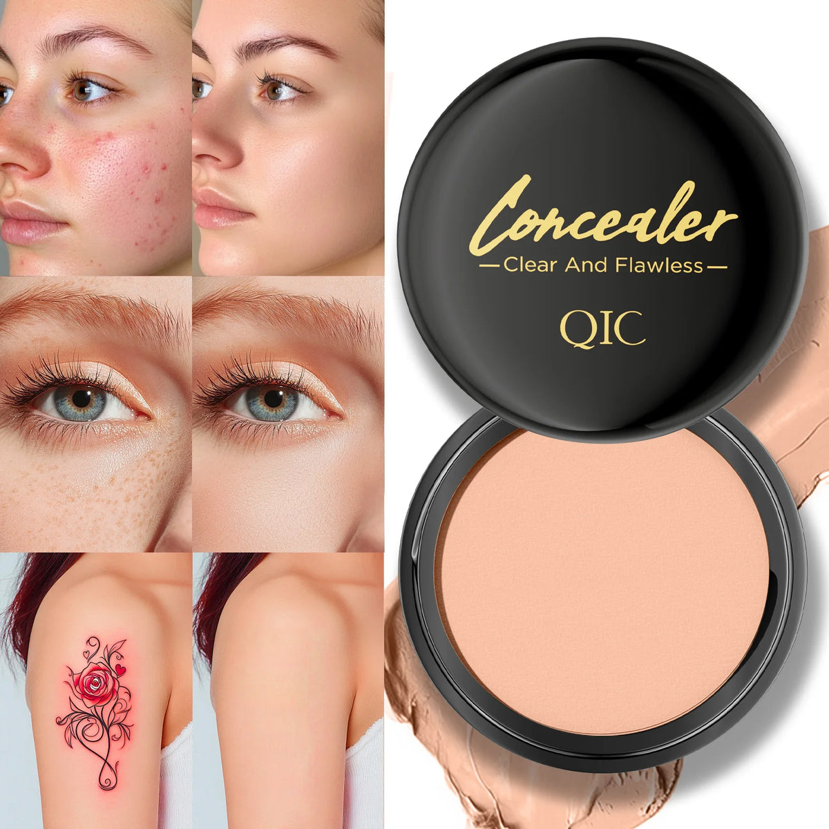 Illuminate Your Eyes with Our Hydrating Eye Brightening Concealer & Contour Cream - Full Coverage, Long Lasting, and Perfect for Flawless Makeup!
