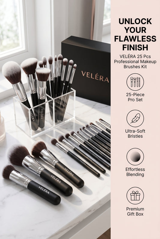 VELÉRA 25 Pcs Professional Makeup Brushes Kit