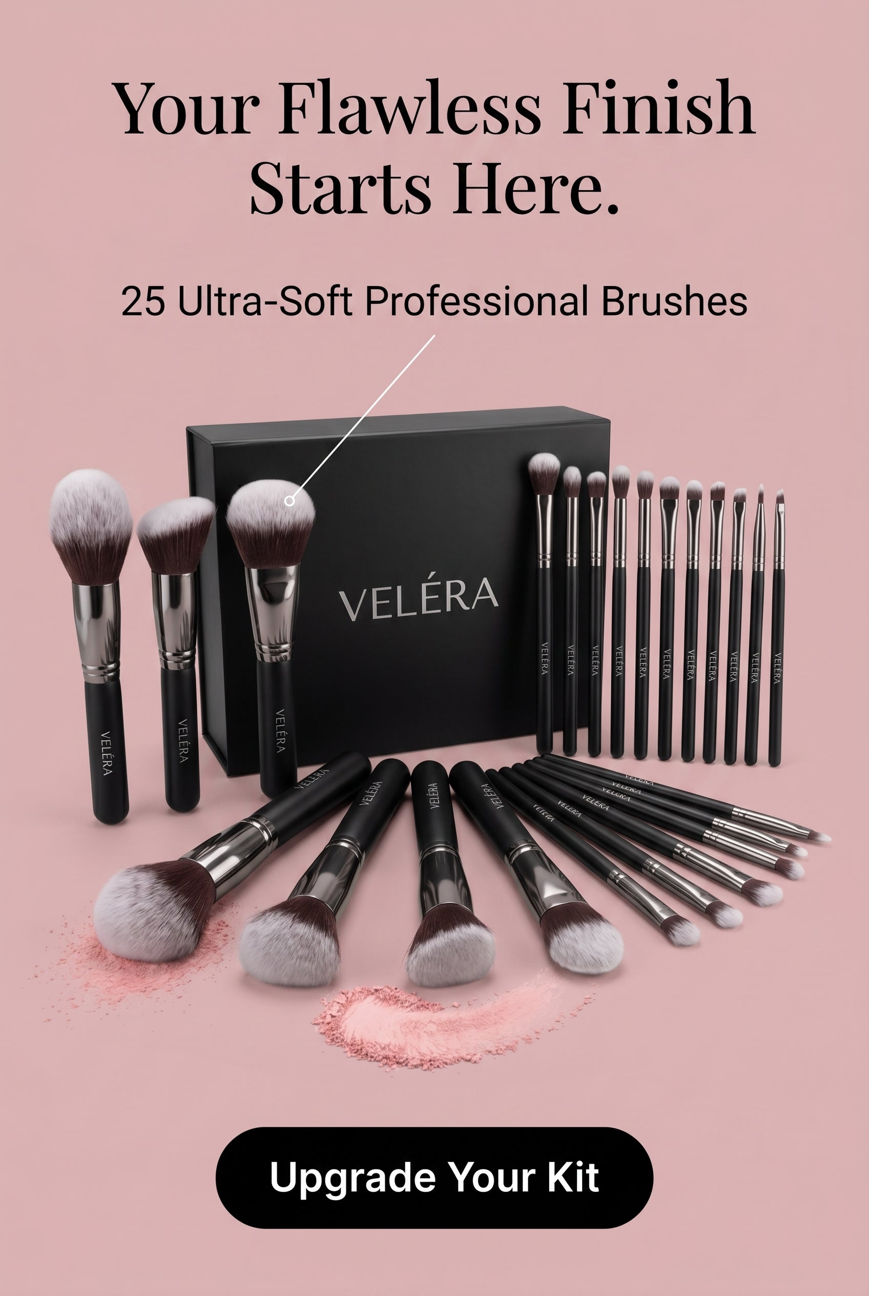 VELÉRA 25 Pcs Professional Makeup Brushes Kit