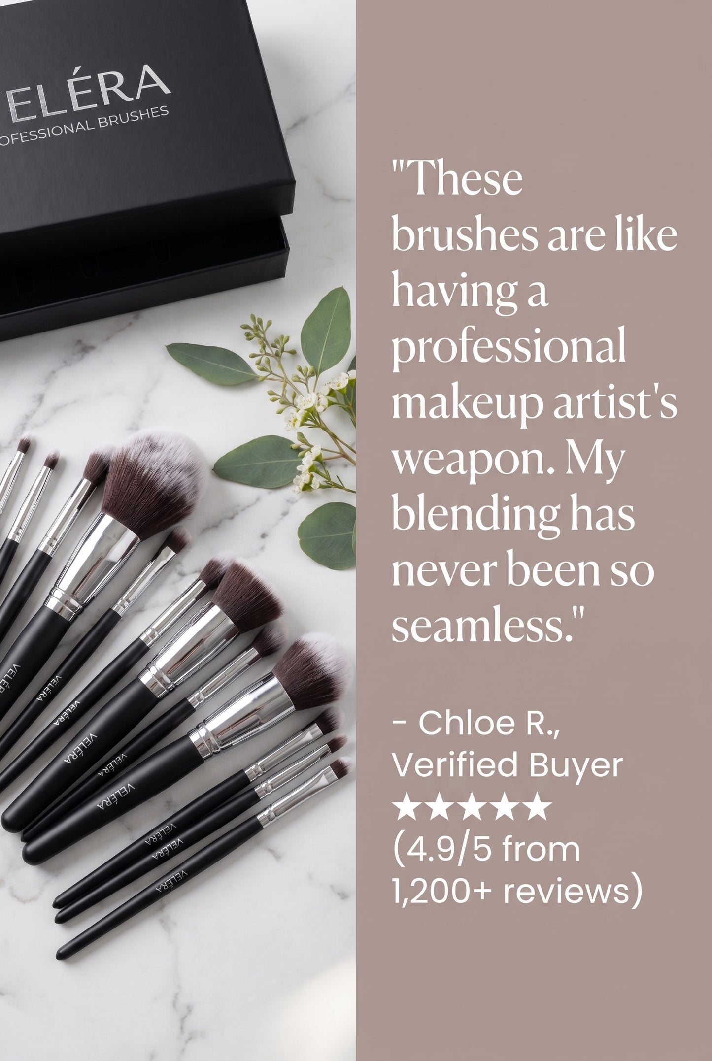 VELÉRA 25 Pcs Professional Makeup Brushes Kit