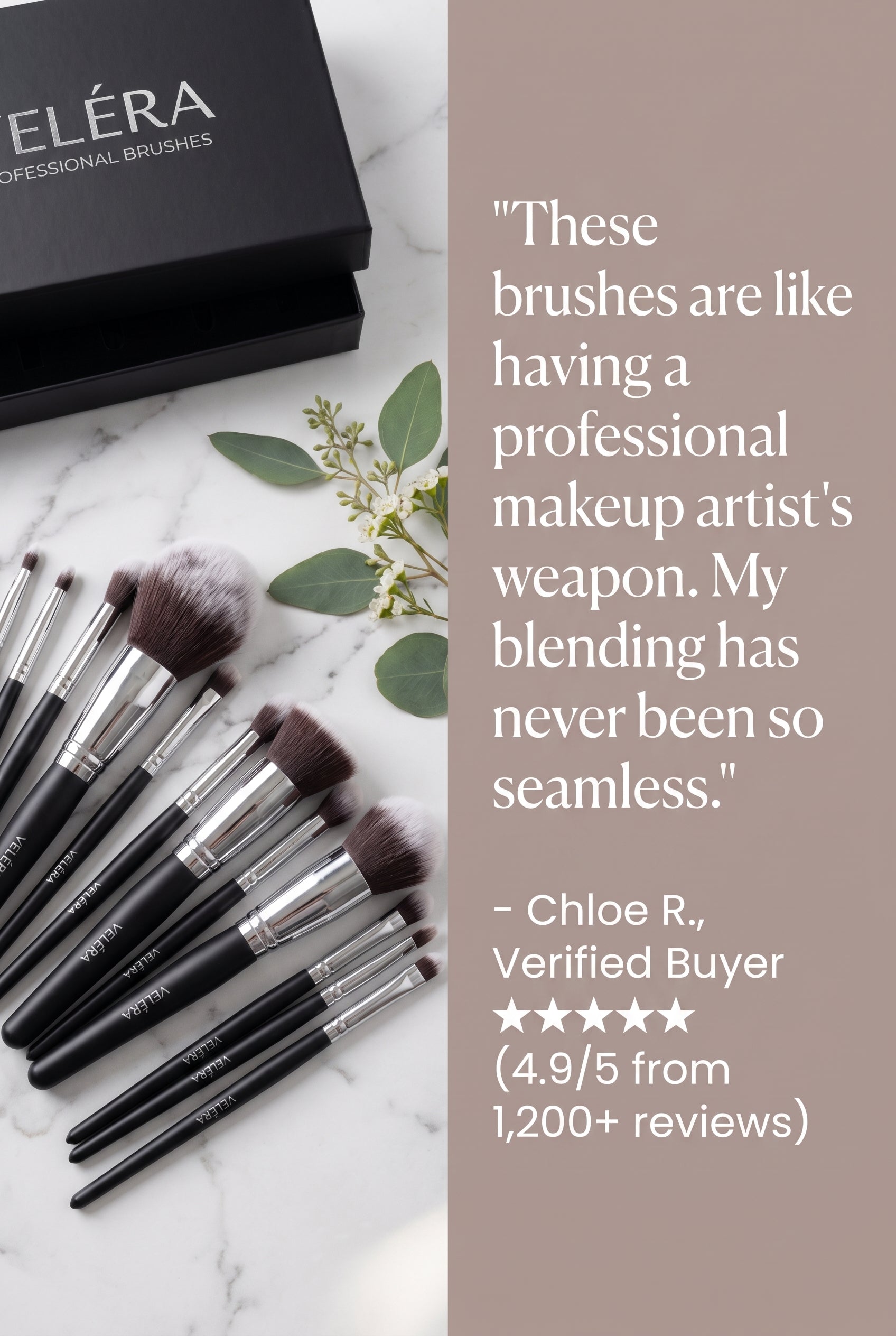 VELÉRA 25 Pcs Professional Makeup Brushes Kit