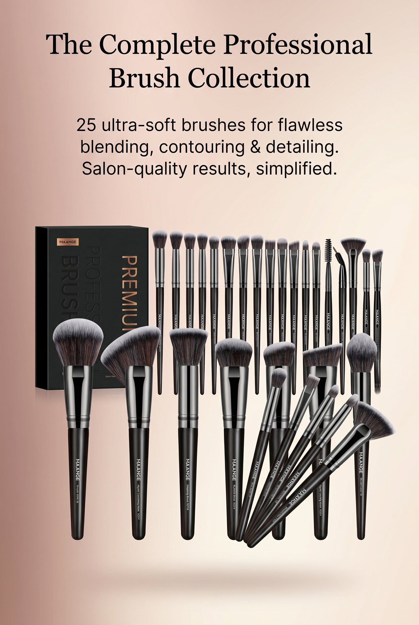 VELÉRA 25 Pcs Professional Makeup Brushes Kit