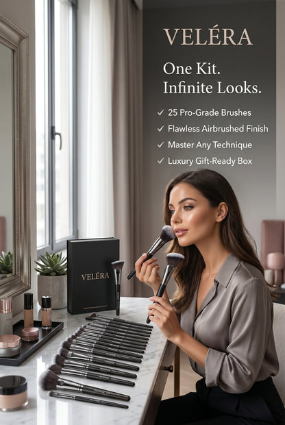 VELÉRA 25 Pcs Professional Makeup Brushes Kit
